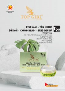 T22 KEM NÁM - TÀN NHANG - ĐỒI MỒI - CHỐNG NẮNG -  SÁNG MỊN DA 8G TOP GIRL